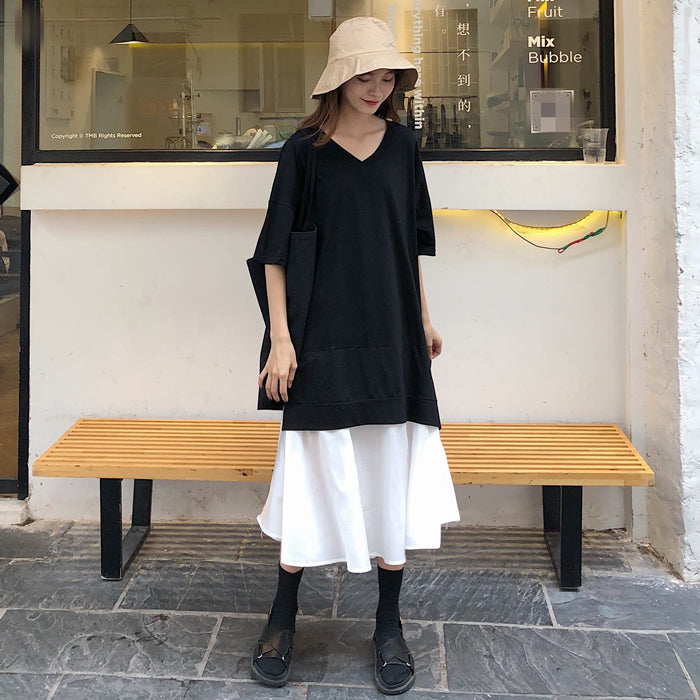 レイヤード風Tシャツワンピース 〜大人可愛い一枚〜 S1895