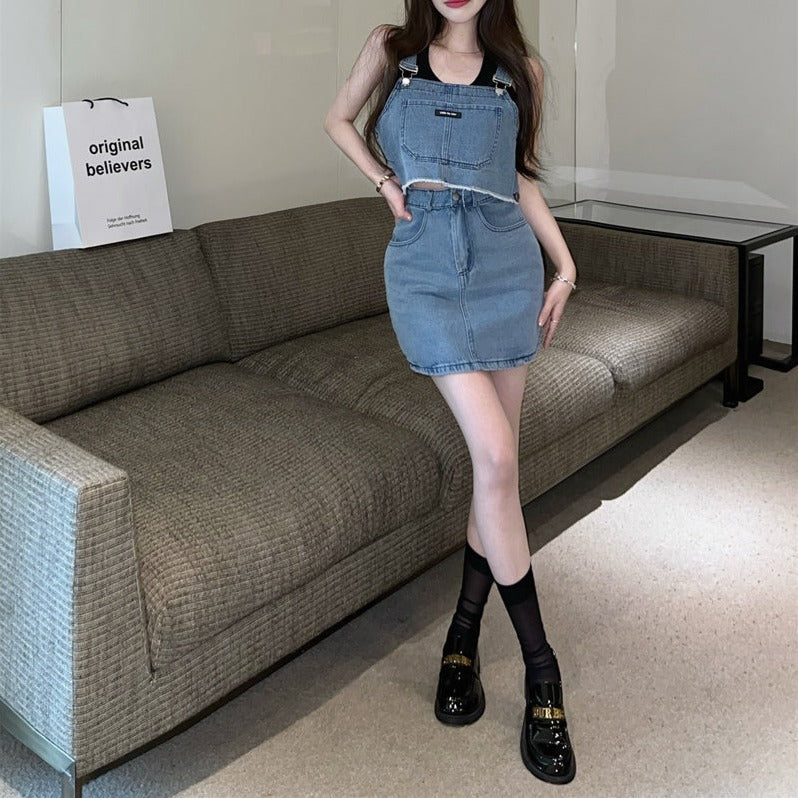 デニムサロペットセットアップ♡トレンドコーデに S2363