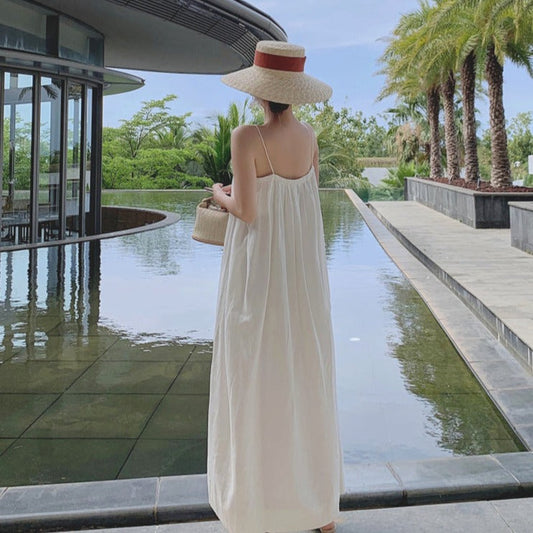 ロングストラップバックスリットキャミワンピース♡大人かわいい2色 S1892