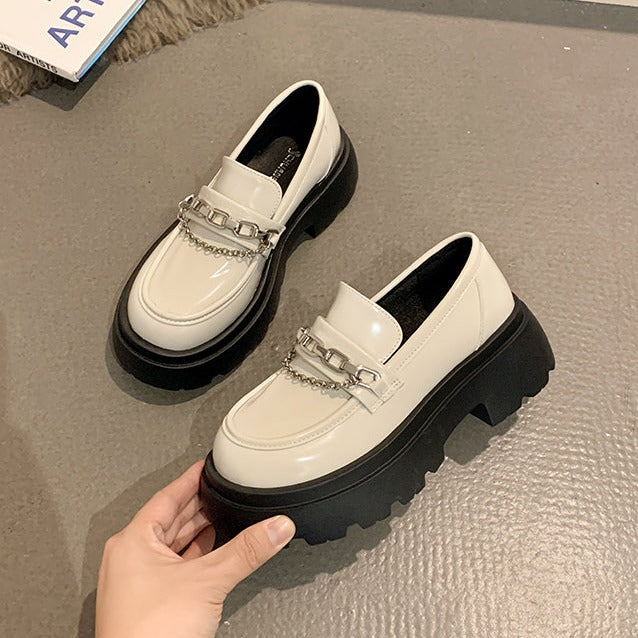 ダブルチェーン厚底ローファー♡トレンドアイテム S2237