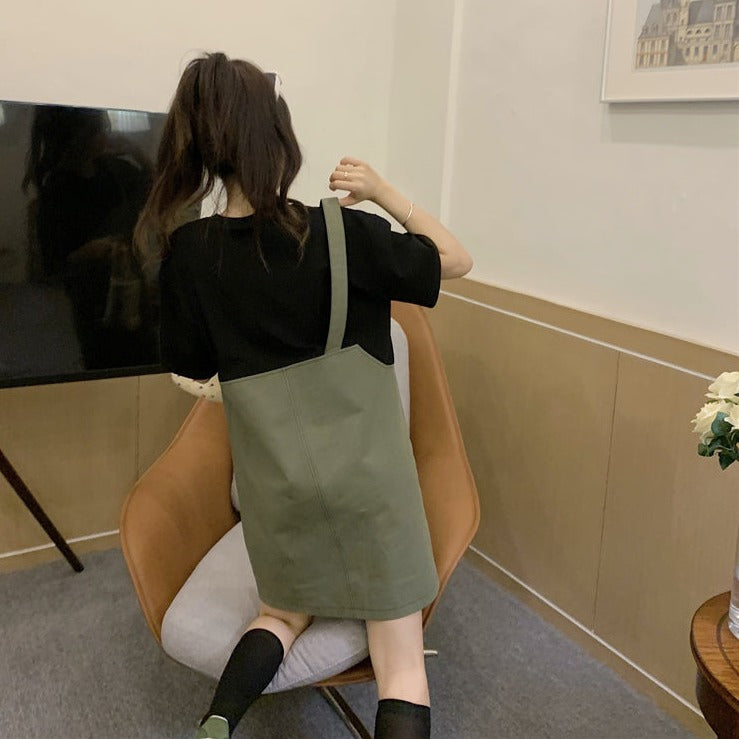 フェイクサロペットワンピース♡トレンドデザイン S2278