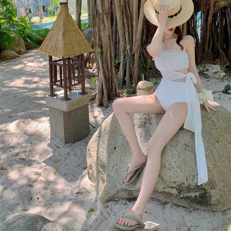 ウエストリボンで大人可愛い♡セクシースイムワンピース S2186