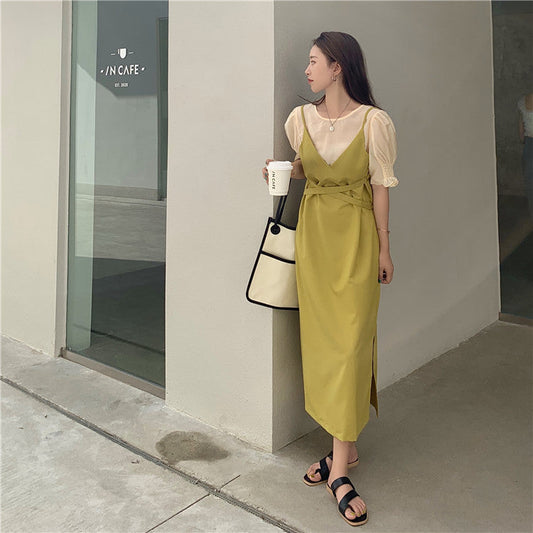 ブラウスレイヤード風ワンピース♡お洒落女子に◎ S1476