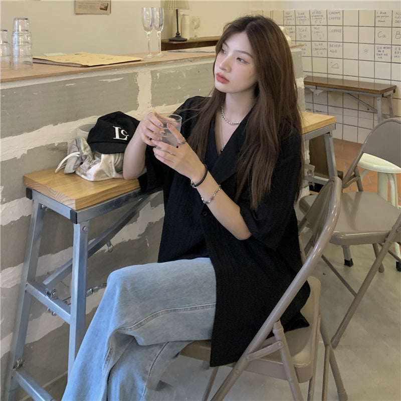 オーバーサイズ半袖シャツジャケット♡大人フェミニンに S1866