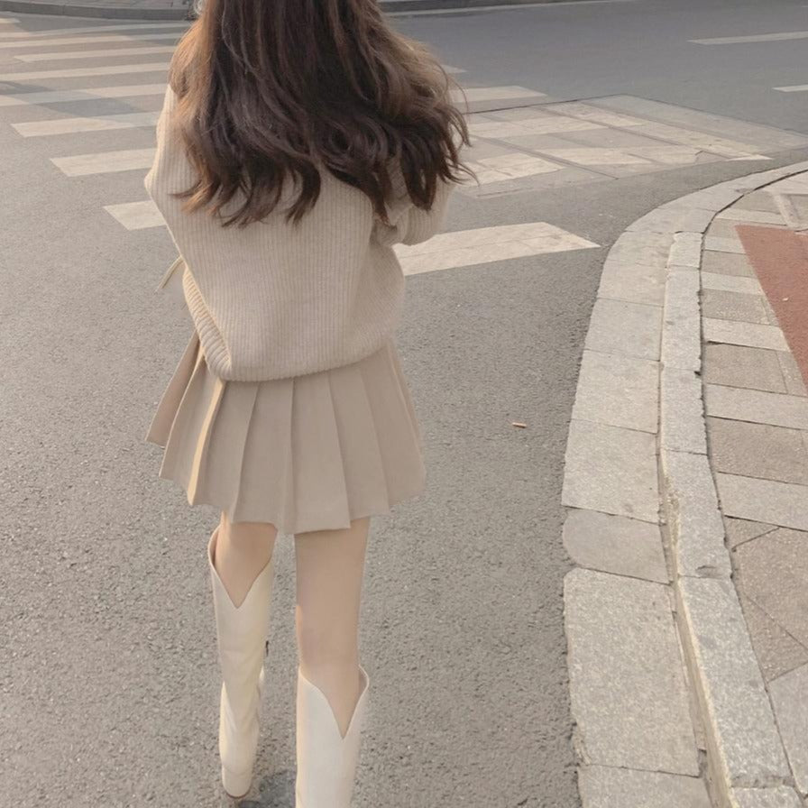 2wayアプリコットオーバーニット♡袖取り外しでトレンド着回し S1222