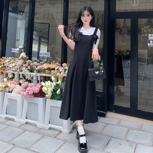 ショルダーリボンワンピース レディース ロング丈 S1794