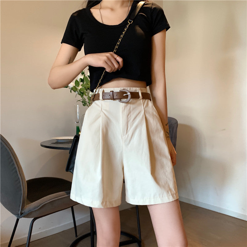 ベルト付きショートパンツ べっこうベルトでキュートに♡ S2412