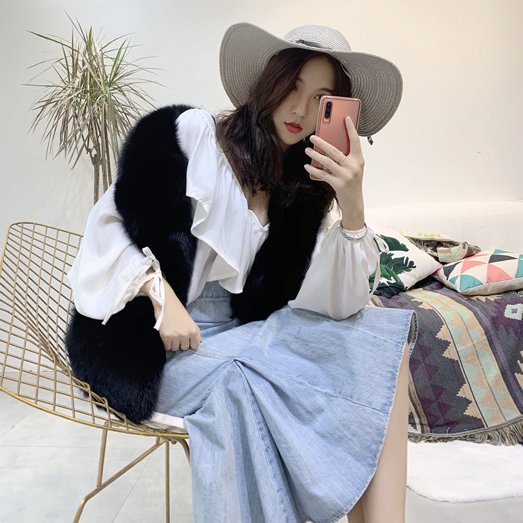 ふわふわフェイクファーベスト♡Vネックで華やかコーデ S1015