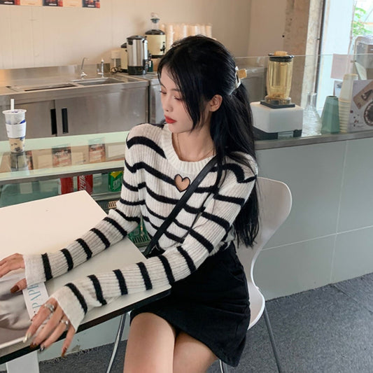 フロントハートボーダーニット♡カジュアルで可愛い S1975