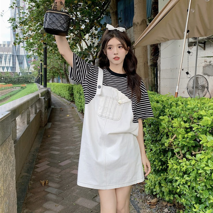 フェイクサロペットワンピース♡トレンドデザイン S2278