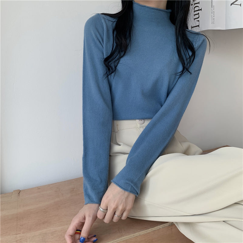 19色展開♡ベーシックハイネックニットトップス S1310