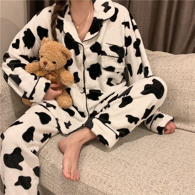 もこもこ牛柄ルームウェアセット S1134