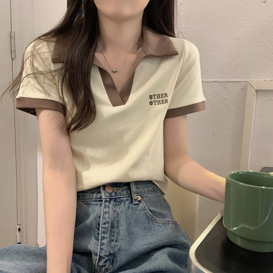 バイカラーポロシャツ♡レトロで上品なニット S1896