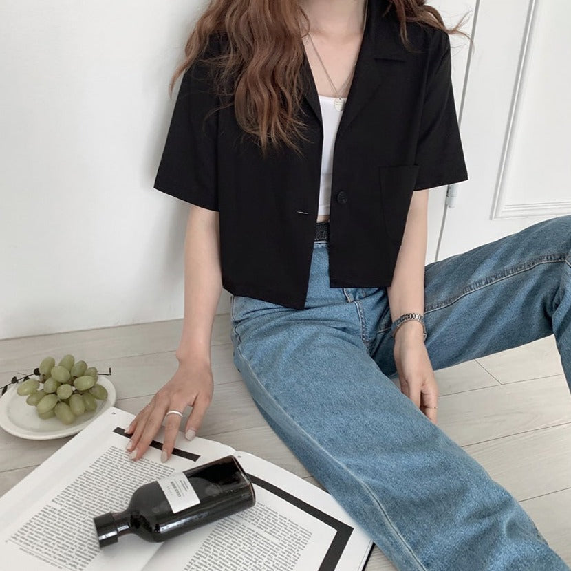 リネン風半袖ジャケット♡涼やか夏コーデに S1859