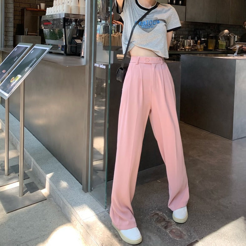 ツータックピンクワイドパンツ♡ゆるっとトレンド S2092