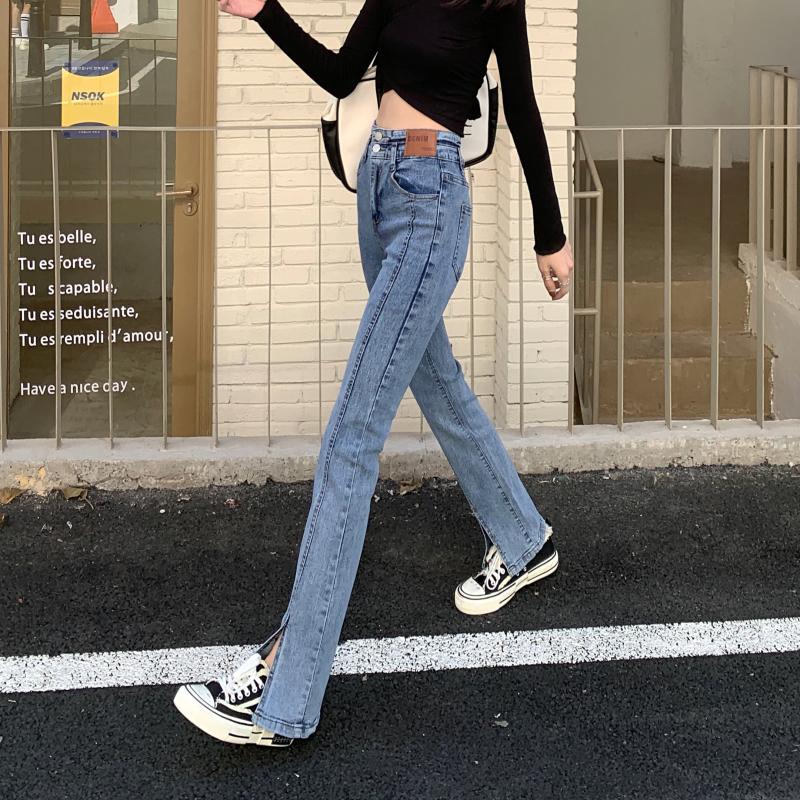 センターラインスリットデニムパンツ S2391