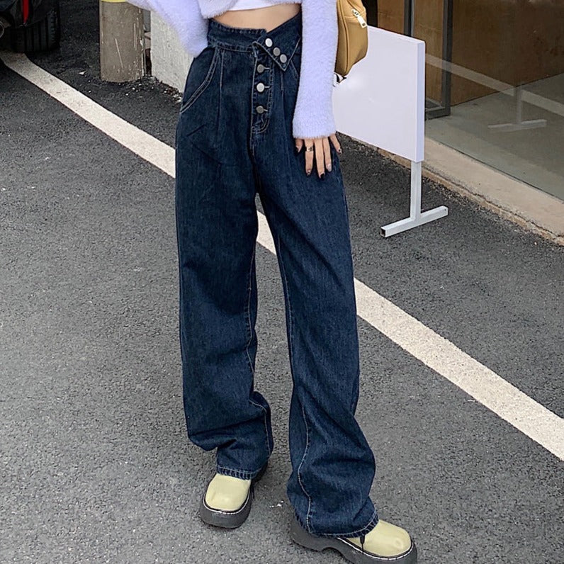 ウエスト細見せデニムワイドパンツ S2365