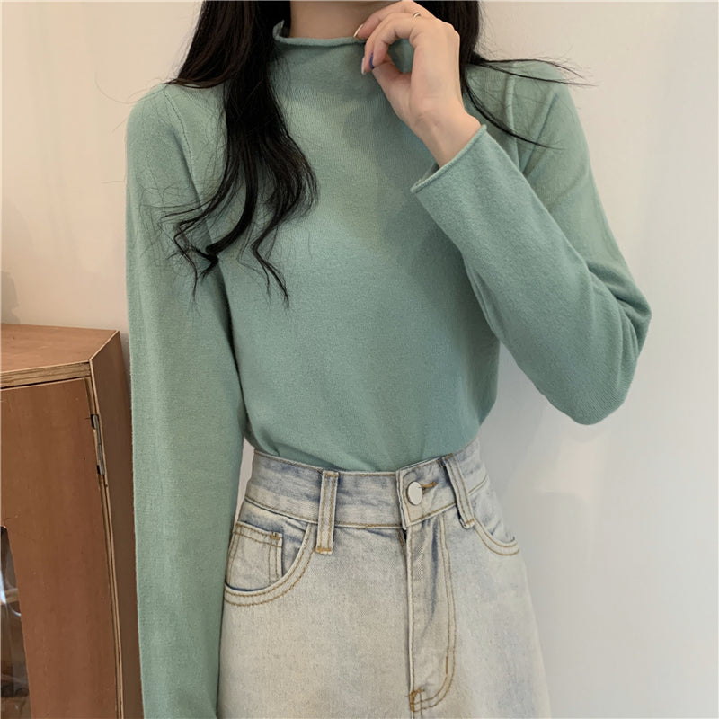 19色展開♡ベーシックハイネックニットトップス S1310