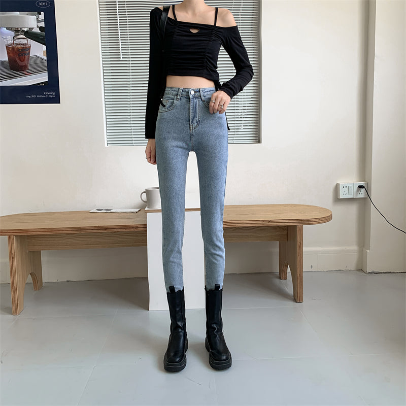 スキニーデニムパンツ♡ハイウエストでスタイルアップ S2489