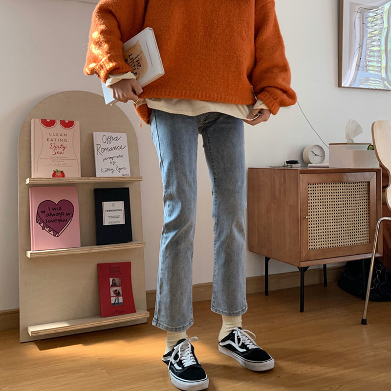 ハイウエストストレートデニムパンツ♡すっきり美脚シルエット S2523