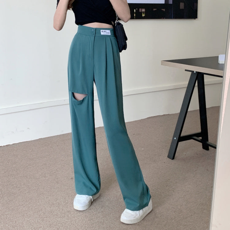 スリットデザインのストレートパンツ S2529