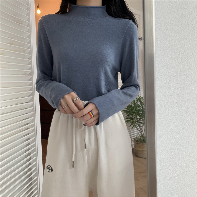 19色展開♡ベーシックハイネックニットトップス S1310