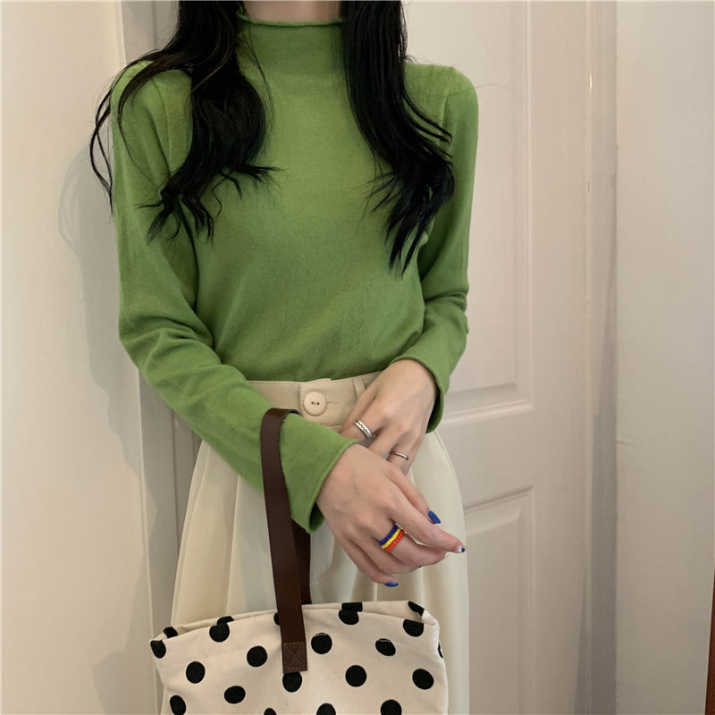 19色展開♡ベーシックハイネックニットトップス S1310