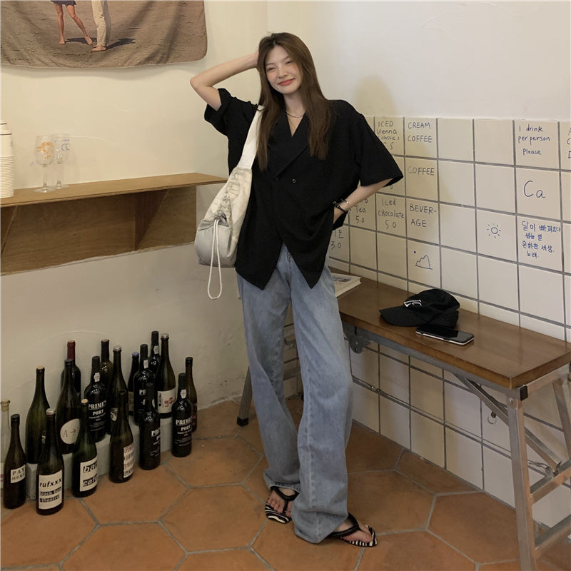 オーバーサイズ半袖シャツジャケット♡大人フェミニンに S1866