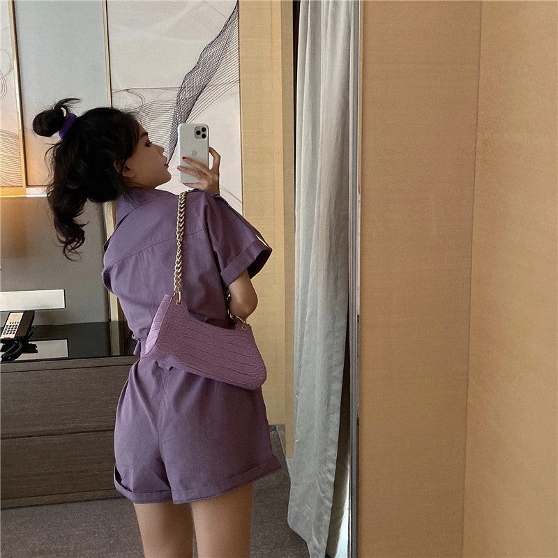 ビッグボタンオールインワン♡ゆったりおしゃれワンピ S1478