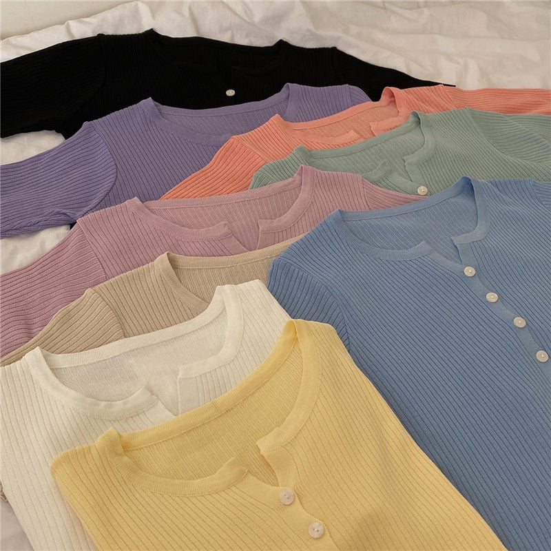 【9色】シンプルワイドリブTシャツ S1680