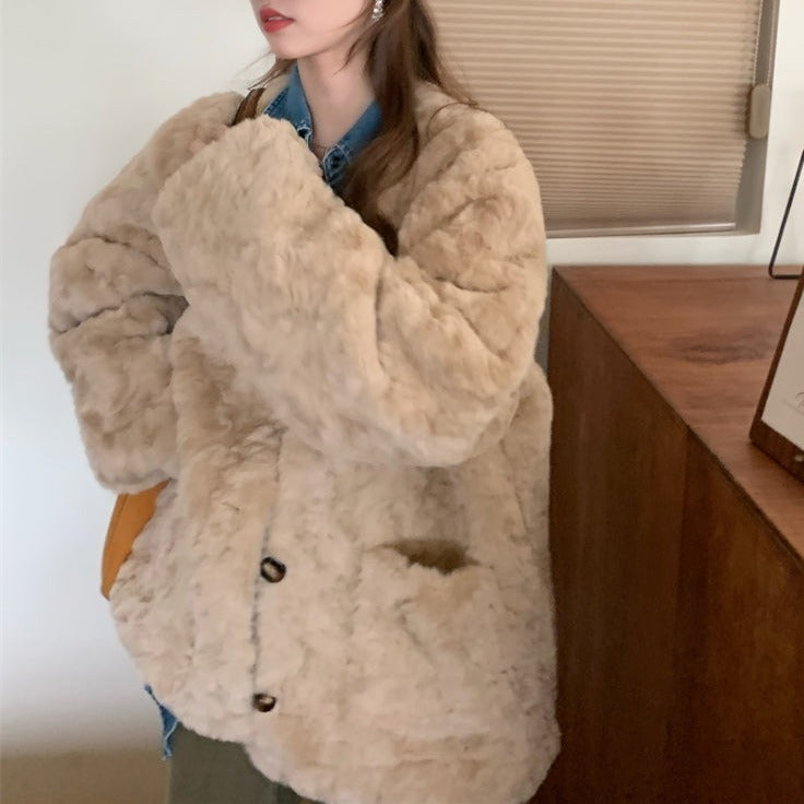 ウールブレンドふわふわボアショートコート♡ S1120
