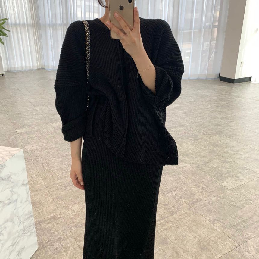 リブニットセットアップで大人可愛いコーデに♡ S1255