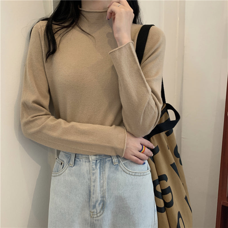 19色展開♡ベーシックハイネックニットトップス S1310
