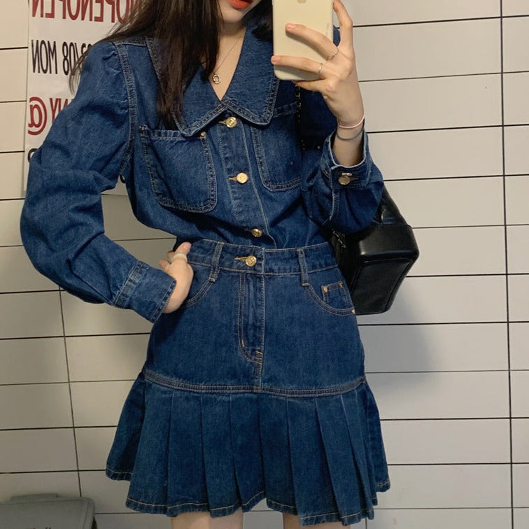 秋ガーリー♡レトロデニムセットアップ S2169