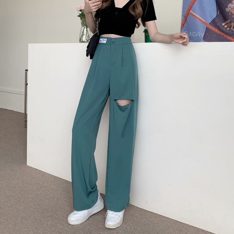 スリットデザインのストレートパンツ S2529
