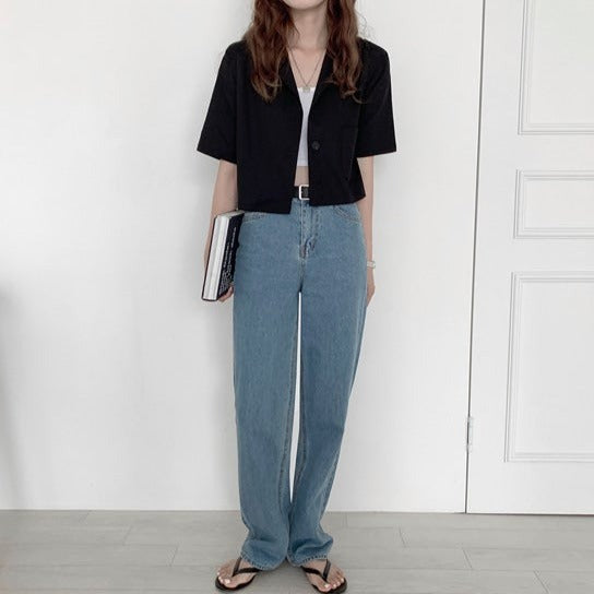 リネン風半袖ジャケット♡涼やか夏コーデに S1859