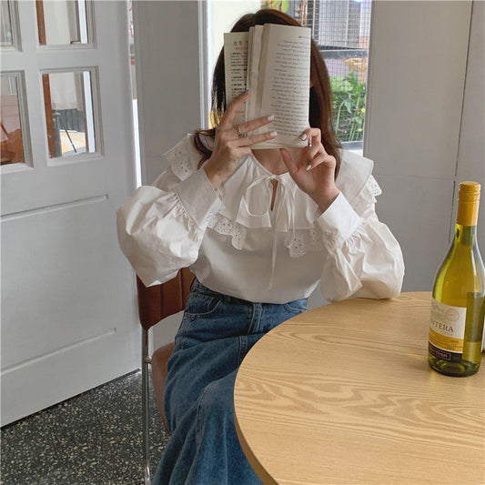 コットンレース襟ブラウス♡大人可愛いデザイン S1739