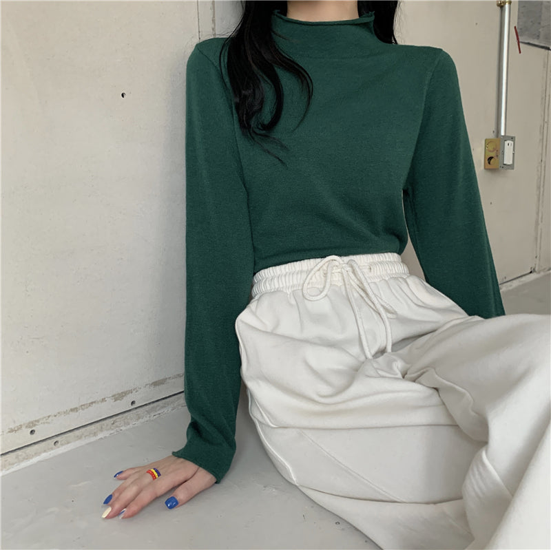 19色展開♡ベーシックハイネックニットトップス S1310