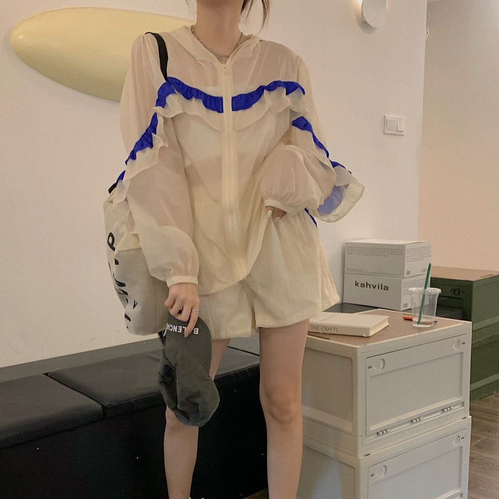 シースルーフード付きフリルセットアップ S1889