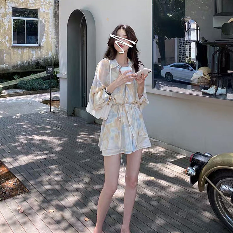 マーブルシフォンセットアップ♡さわやか透け感デザイン S1832