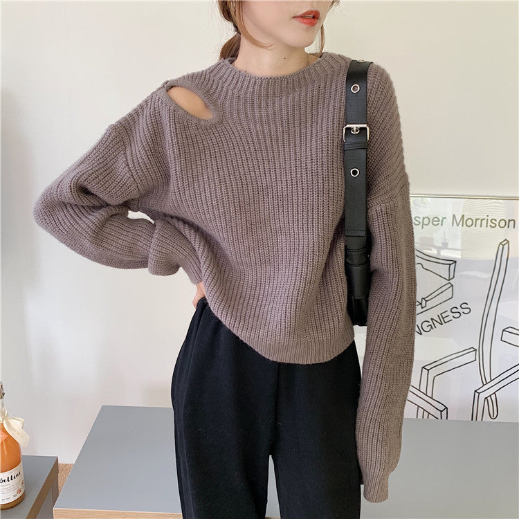トレンドのショルダーカットリブニット♡ S2014