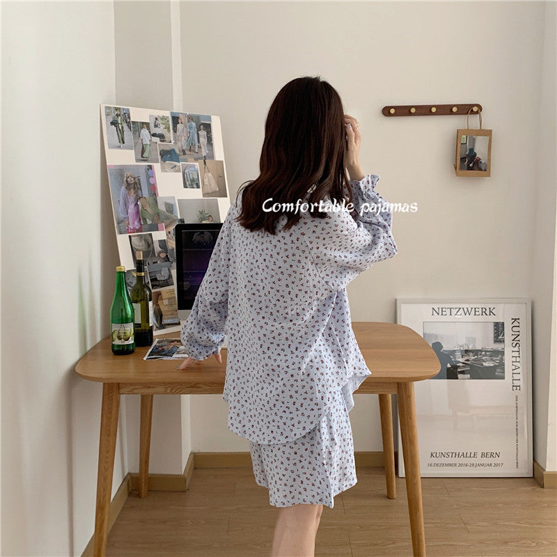 チェリー柄ルームウェア 可愛い部屋着セット S2379