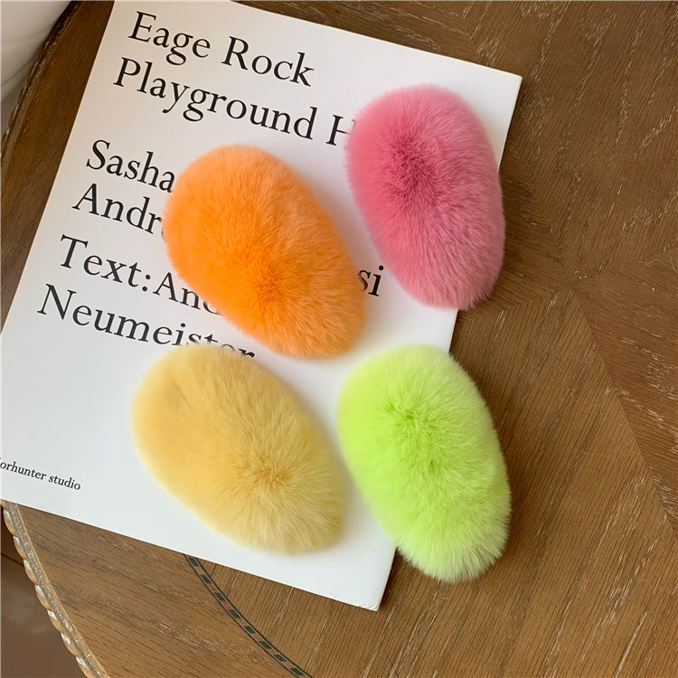 ふわふわリアルファーヘアクリップ♡大人可愛いアクセ S1127
