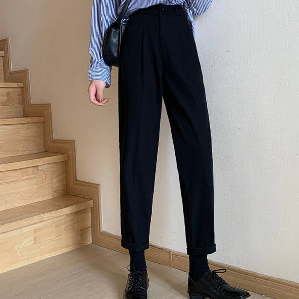 ハイウエストストレートパンツ 美脚シルエット S2154