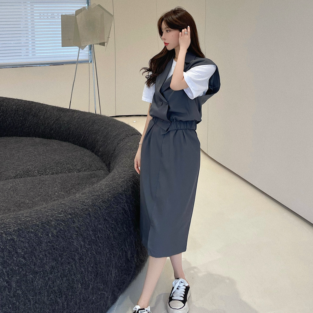 大人可愛いノースリーブジャケットセットアップ♡ S2310