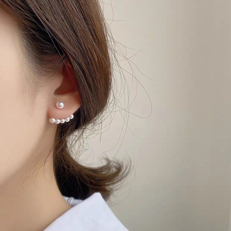 2wayパールピアス♡6粒の輝きで耳元を華やかに S2344