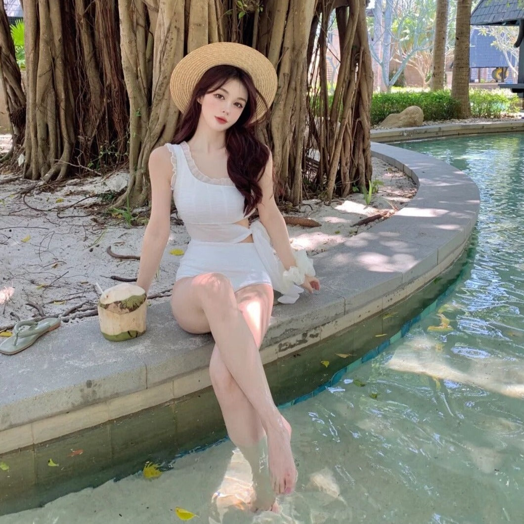 ウエストリボンで大人可愛い♡セクシースイムワンピース S2186