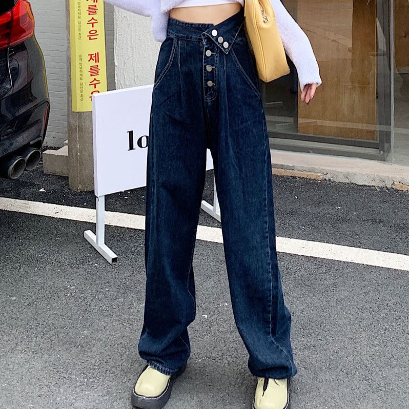 ウエスト細見せデニムワイドパンツ S2365