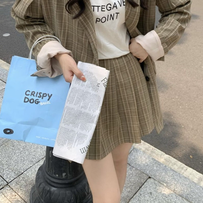 英国風チェックセットアップ♡ジャケット&スカート S2156