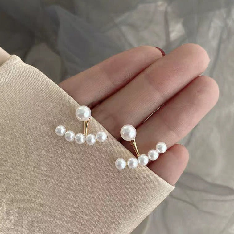 2wayパールピアス♡6粒の輝きで耳元を華やかに S2344